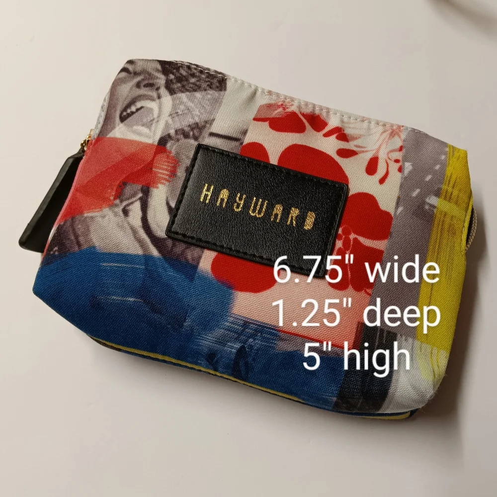 Hayward Designer Colorful Canvas Zip Cosmetic Pouch